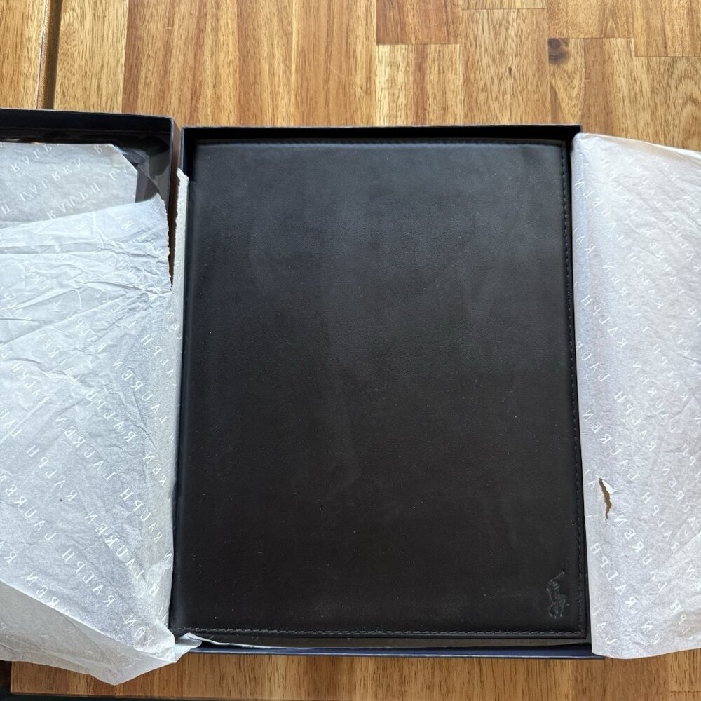 Polo‎ Ralph Lauren Leather  Black Case For Ipad Or Tablet Media See Measurements